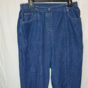 C.D. Petties Blue Cotton Trouser Pants Size Large